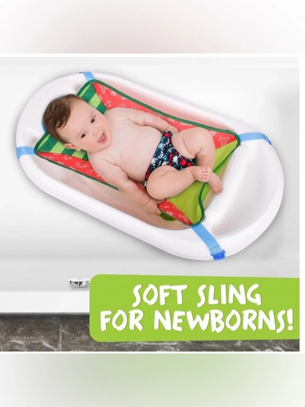 CoComelon 0-24 Month 3-in-1 Baby Bathtub W/Removable Sling, Drain and Storage